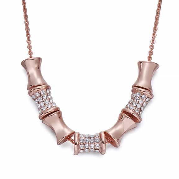 Rose Gold Necklace with Crystals 8-88