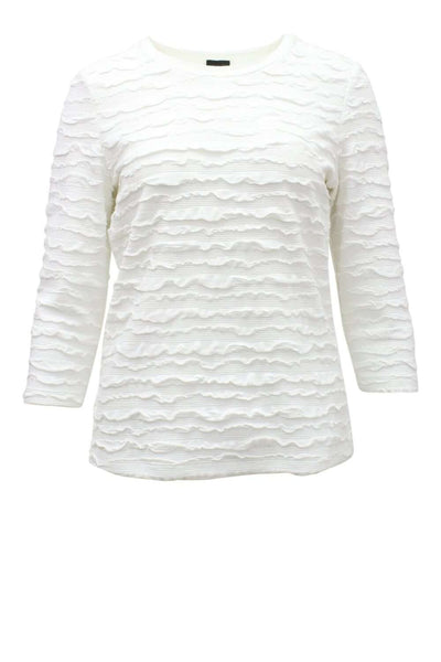 Lebek Ladies 3/4 Sleeve Top 36280019 - Cream, 14