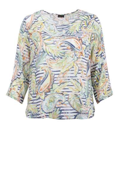 Lebek Ladies 3/4 Sleeve Top 65390002 - Multi Color, 10
