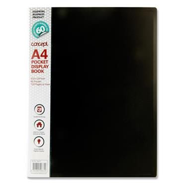 Concept A4 60 Pocket Display Book - Black H2796619