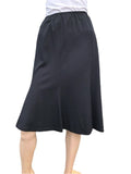 Elastic Waist Knee Length Skirt