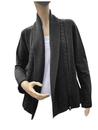 Lebek Ladies Edge to Edge Cardigan 2557802 - Grey, 12