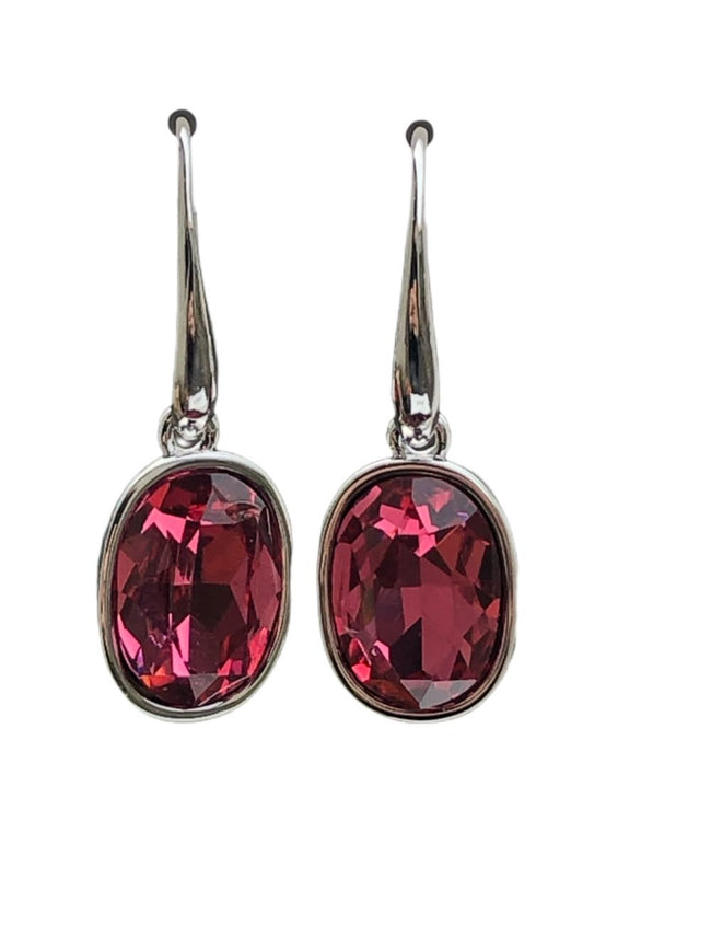 OVAL PINK STONE EARRING 2-356