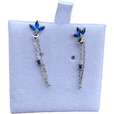 CRYSTAL RHD BLUE EARRINGS 94-281