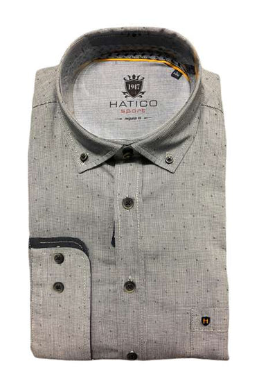 Hatico Mans Shirt 10045-31202 - Grey, l
