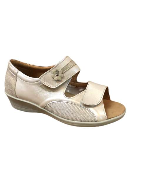 Softmode Stacey Sandal With Heel Extra Wide - Beige, 41