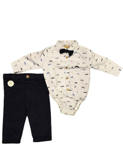 Boys Baby Outfit - Navy, 0-3