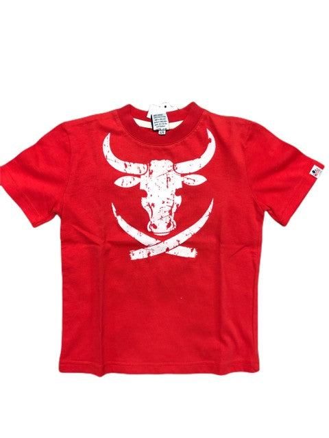 Boys Bull  T-shirt - Red, 4-5