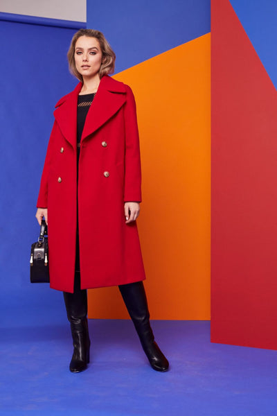 WOOL COAT WITH FLAP KCAW22104