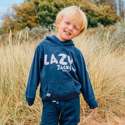 PRINTED HOODY WITH LOGO LJ21C-NAVY