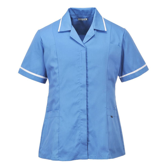 LW20-BLUE CLASSIC WORK TUNIC WITH ZIP