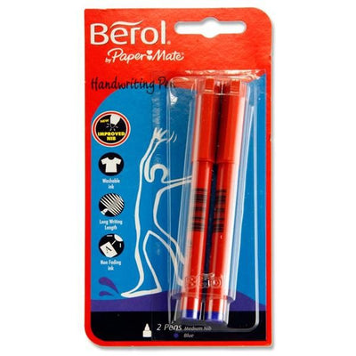 Berol Card Of 2 Handwriting Pens - Blue N2072920