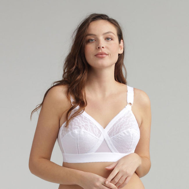 Playtex - - Playtex WHITE Cross Your Heart Cotton Bra - Size 36 to