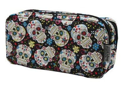 DOUBLE PENCIL CASE SKULLS PC-4623