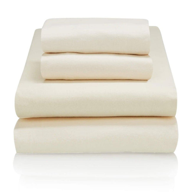 ROCOCO FLANNEL SHEET SET -CREAM