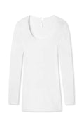 Schiesser Long Sleeve Cotton Top 200765 - White, 18
