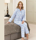 Blue Sea Ladies Pyjamas Flannelette - 12-14, White/blue