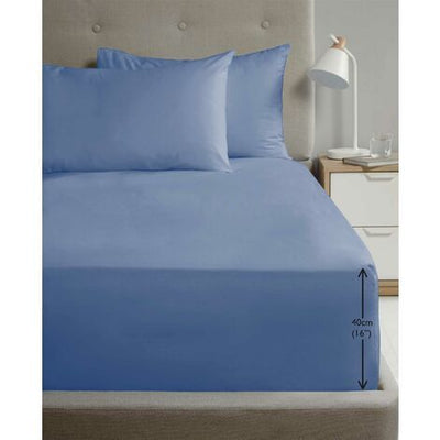 SLEEP & DREAM FITTED SHEET -DARK BLUE
