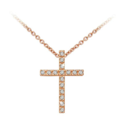 TIPPERARY CRYSTAL ROSE GOLD FINE CROSS 107267