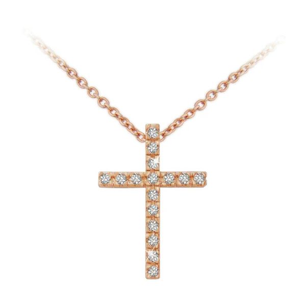 TIPPERARY CRYSTAL ROSE GOLD FINE CROSS 107267