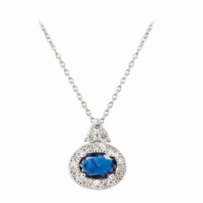 TIPPERARY CRYSTAL PENDENT OVAL SAPPHIRE WHITE 123700